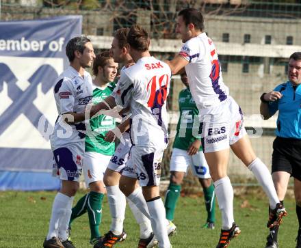 Fussball Regionalliga. SAK gegen Wallern. Torjubel SAK. Klagenfurt, 3.11.2012.
Foto: Kuess
---
pressefotos, pressefotografie, kuess, qs, qspictures, sport, bild, bilder, bilddatenbank