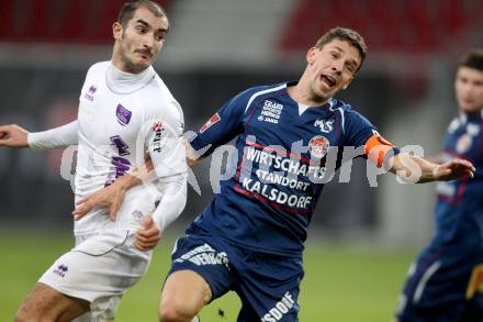 Fussball Regionalliga. SK Austria Klagenfurt gegen Kalsdorf. Rexhe Bytyci,  (Klagenfurt), Michael Sauseng (Kalsdorf). Klagenfurt, 3.11.2012.
Foto: Kuess
---
pressefotos, pressefotografie, kuess, qs, qspictures, sport, bild, bilder, bilddatenbank