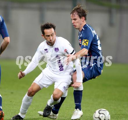 Fussball Regionalliga. SK Austria Klagenfurt gegen Kalsdorf. Matthias Dollinger,  (Klagenfurt), Markus Gsellmann (Kalsdorf). Klagenfurt, 3.11.2012.
Foto: Kuess
---
pressefotos, pressefotografie, kuess, qs, qspictures, sport, bild, bilder, bilddatenbank