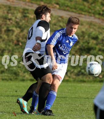 Fussball Kaerntner Liga. Maria Saal gegen Treibach. Nikola Andrijevic, (Maria Saal) ,Christoph Lintschinger (Treibach). Maria Saal, 3.11.2012.
Foto: kuess
---
pressefotos, pressefotografie, kuess, qs, qspictures, sport, bild, bilder, bilddatenbank