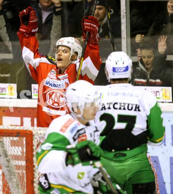 EBEL. Eishockey Bundesliga. EC KAC gegen HDD TELEMACH Olimpija Ljubljana. Torjubel Stefan Geier  (KAC). Klagenfurt, am 4.11.2012.
Foto: Kuess 


---
pressefotos, pressefotografie, kuess, qs, qspictures, sport, bild, bilder, bilddatenbank