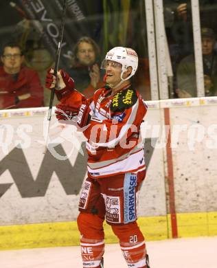 EBEL. Eishockey Bundesliga. EC KAC gegen HDD TELEMACH Olimpija Ljubljana. Torjubel John Lammers  (KAC). Klagenfurt, am 4.11.2012.
Foto: Kuess 


---
pressefotos, pressefotografie, kuess, qs, qspictures, sport, bild, bilder, bilddatenbank