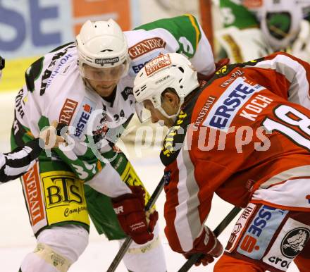 EBEL. Eishockey Bundesliga. EC KAC gegen HDD TELEMACH Olimpija Ljubljana. Thomas Koch,  (KAC), Jan Mursak  (Laibach). Klagenfurt, am 4.11.2012.
Foto: Kuess 


---
pressefotos, pressefotografie, kuess, qs, qspictures, sport, bild, bilder, bilddatenbank