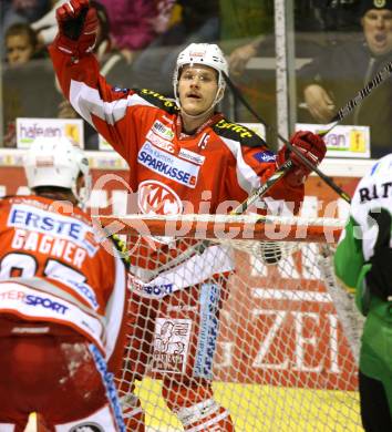 EBEL. Eishockey Bundesliga. EC KAC gegen HDD TELEMACH Olimpija Ljubljana. Torjubel Stefan Geier  (KAC). Klagenfurt, am 4.11.2012.
Foto: Kuess 


---
pressefotos, pressefotografie, kuess, qs, qspictures, sport, bild, bilder, bilddatenbank