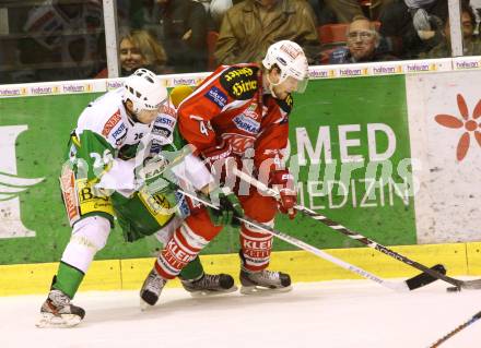 EBEL. Eishockey Bundesliga. EC KAC gegen HDD TELEMACH Olimpija Ljubljana.  Markus Pirmann, (KAC), Jaka Ankerst  (Laibach). Klagenfurt, am 4.11.2012.
Foto: Kuess 


---
pressefotos, pressefotografie, kuess, qs, qspictures, sport, bild, bilder, bilddatenbank