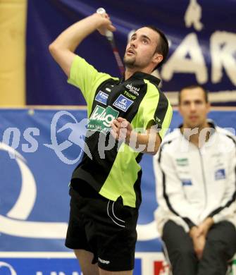 Badminton Bundesliga. ASKOE Kelag Kaernten gegen BSC 70 Linz. Ivan Rusev (Kaernten). KLagenfurt, am 10.11.2012.
Foto: Kuess
---
pressefotos, pressefotografie, kuess, qs, qspictures, sport, bild, bilder, bilddatenbank