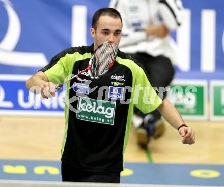 Badminton Bundesliga. ASKOE Kelag Kaernten gegen BSC 70 Linz. Ivan Rusev (Kaernten). KLagenfurt, am 10.11.2012.
Foto: Kuess
---
pressefotos, pressefotografie, kuess, qs, qspictures, sport, bild, bilder, bilddatenbank