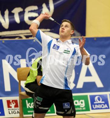 Badminton Bundesliga. ASKOE Kelag Kaernten gegen BSC 70 Linz. Dominik Trojan (Kaernten). KLagenfurt, am 10.11.2012.
Foto: Kuess
---
pressefotos, pressefotografie, kuess, qs, qspictures, sport, bild, bilder, bilddatenbank