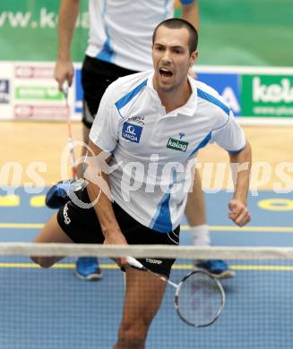 Badminton Bundesliga. ASKOE Kelag Kaernten gegen BSC 70 Linz. Krasimir Yankov (Kaernten). KLagenfurt, am 10.11.2012.
Foto: Kuess
---
pressefotos, pressefotografie, kuess, qs, qspictures, sport, bild, bilder, bilddatenbank