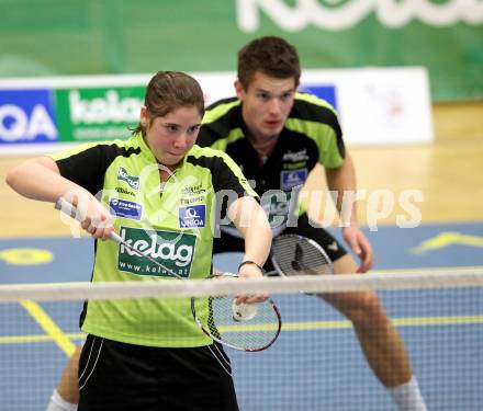 Badminton Bundesliga. ASKOE Kelag Kaernten gegen BSC 70 Linz. Belinda Heber, Paul Demmelmayer (Kaernten). KLagenfurt, am 10.11.2012.
Foto: Kuess
---
pressefotos, pressefotografie, kuess, qs, qspictures, sport, bild, bilder, bilddatenbank