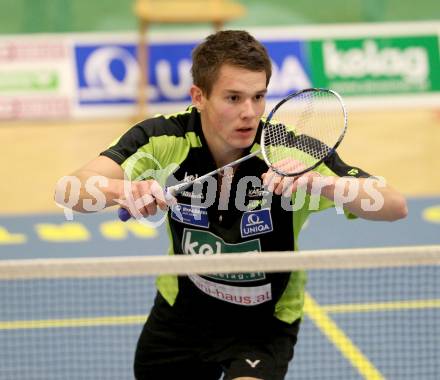 Badminton Bundesliga. ASKOE Kelag Kaernten gegen BSC 70 Linz. Paul Demmelmayer (Kaernten). KLagenfurt, am 10.11.2012.
Foto: Kuess
---
pressefotos, pressefotografie, kuess, qs, qspictures, sport, bild, bilder, bilddatenbank