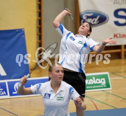 Badminton Bundesliga. ASKOE Kelag Kaernten gegen BSC 70 Linz. Belinda Heber, Anna Demmelmayer (Kaernten). KLagenfurt, am 10.11.2012.
Foto: Kuess
---
pressefotos, pressefotografie, kuess, qs, qspictures, sport, bild, bilder, bilddatenbank