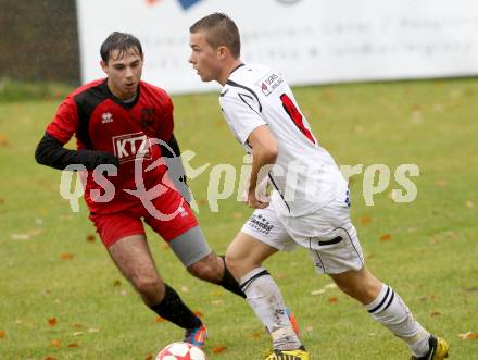 Fussball Unterliga Ost. Ludmannsdorf gegen Liebenfels. Marcel Quantschnig,  (Ludmannsdorf), Zlatan Zuna (Liebenfels). Ludmannsdorf, am 11.11.2012.
Foto: Kuess
---
pressefotos, pressefotografie, kuess, qs, qspictures, sport, bild, bilder, bilddatenbank