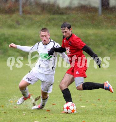 Fussball Unterliga Ost. Ludmannsdorf gegen Liebenfels. Michael Ramusch,  (Ludmannsdorf), Zlatan Zuna (Liebenfels). Ludmannsdorf, am 11.11.2012.
Foto: Kuess
---
pressefotos, pressefotografie, kuess, qs, qspictures, sport, bild, bilder, bilddatenbank