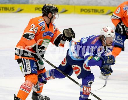 EBEL. Eishockey Bundesliga. EC VSV gegen Moser Medical Graz 99ers.  Michael Grabner,  (VSV), Kristof Reinthaler (Graz). Villach, am 14.11.2012.
Foto: Kuess 


---
pressefotos, pressefotografie, kuess, qs, qspictures, sport, bild, bilder, bilddatenbank