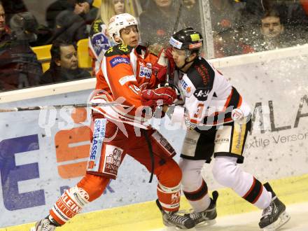 EBEL. Eishockey Bundesliga. EC KAC gegen HC Orli Znojmo.  Johannes Reichel, (KAC), Jakub Stehlik  (Znojmo). Klagenfurt, am 14.11.2012.
Foto: Kuess 


---
pressefotos, pressefotografie, kuess, qs, qspictures, sport, bild, bilder, bilddatenbank