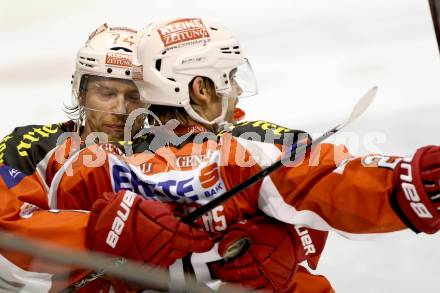 EBEL. Eishockey Bundesliga. EC KAC gegen HC Orli Znojmo. Jamie Lundmark, John Lammers  (KAC). Klagenfurt, am 14.11.2012.
Foto: Kuess 


---
pressefotos, pressefotografie, kuess, qs, qspictures, sport, bild, bilder, bilddatenbank