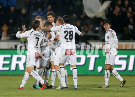 Fussball. Bundesliga. RZ Pellets WAC gegen FC Admira Wacker Moedling.  Torjubel WAC. Wolfsberg, 17.11.2012.
Foto: Kuess

---
pressefotos, pressefotografie, kuess, qs, qspictures, sport, bild, bilder, bilddatenbank