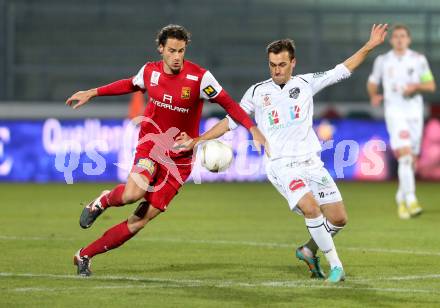 Fussball. Bundesliga. RZ Pellets WAC gegen FC Admira Wacker Moedling.  Michael Liendl, (WAC), Peter Poellhuber  (Moedling). Wolfsberg, 17.11.2012.
Foto: Kuess

---
pressefotos, pressefotografie, kuess, qs, qspictures, sport, bild, bilder, bilddatenbank