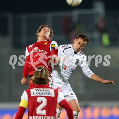 Fussball. Bundesliga. RZ Pellets WAC gegen FC Admira Wacker Moedling.  Michael Liendl, (WAC),  Lukas Thuerauer  (Moedling). Wolfsberg, 17.11.2012.
Foto: Kuess

---
pressefotos, pressefotografie, kuess, qs, qspictures, sport, bild, bilder, bilddatenbank