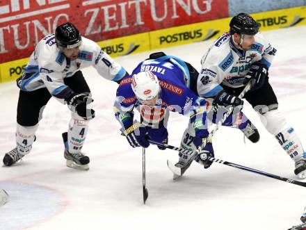 EBEL. Eishockey Bundesliga. EC VSV gegen SAPA Fehervar AV19.  Justin Taylor (VSV), Viktor Tokaji, Andras Horvath (SAPA Fehervar). Villach, am 18.11.2012.
Foto: Kuess 


---
pressefotos, pressefotografie, kuess, qs, qspictures, sport, bild, bilder, bilddatenbank