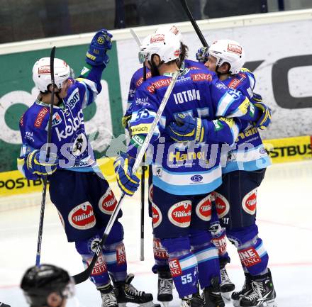 EBEL. Eishockey Bundesliga. EC VSV gegen SAPA Fehervar AV19.  Torjubel (VSV). Villach, am 18.11.2012.
Foto: Kuess 


---
pressefotos, pressefotografie, kuess, qs, qspictures, sport, bild, bilder, bilddatenbank