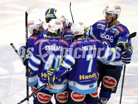 EBEL. Eishockey Bundesliga. EC VSV gegen SAPA Fehervar AV19. Torjubel   (VSV). Villach, am 18.11.2012.
Foto: Kuess 


---
pressefotos, pressefotografie, kuess, qs, qspictures, sport, bild, bilder, bilddatenbank