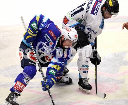 EBEL. Eishockey Bundesliga. EC VSV gegen SAPA Fehervar AV19. Markus Peintner  (VSV), Ladislav Sikorcin (SAPA Fehervar). Villach, am 18.11.2012.
Foto: Kuess 


---
pressefotos, pressefotografie, kuess, qs, qspictures, sport, bild, bilder, bilddatenbank