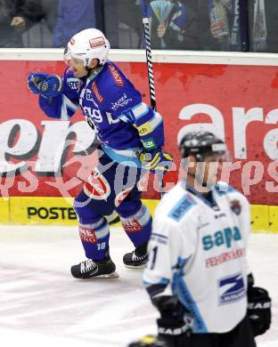 EBEL. Eishockey Bundesliga. EC VSV gegen SAPA Fehervar AV19.  Torjubel Derek Damon (VSV). Villach, am 18.11.2012.
Foto: Kuess 


---
pressefotos, pressefotografie, kuess, qs, qspictures, sport, bild, bilder, bilddatenbank