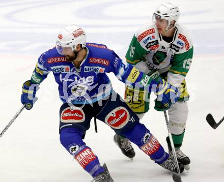 EBEL. Eishockey Bundesliga. EC VSV gegen HDD TELEMACH Olimpija Ljubljana. Brad Cole,  (VSV), Chris Dalvise (Laibach). Villach, am 20.11.2012.
Foto: Kuess 


---
pressefotos, pressefotografie, kuess, qs, qspictures, sport, bild, bilder, bilddatenbank