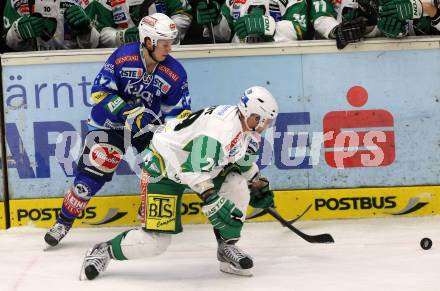 EBEL. Eishockey Bundesliga. EC VSV gegen HDD TELEMACH Olimpija Ljubljana. Antti Pusa,  (VSV), Anze Ropret (Laibach). Villach, am 20.11.2012.
Foto: Kuess 


---
pressefotos, pressefotografie, kuess, qs, qspictures, sport, bild, bilder, bilddatenbank