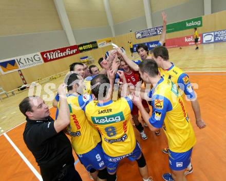 Volleyball. CEV-Cup. Aich/Dob gegen Calcit Kamnik. Jubel (Aich/Dob). Bleiburg, 21.11.2012.
Foto: Kuess

---
pressefotos, pressefotografie, kuess, qs, qspictures, sport, bild, bilder, bilddatenbank