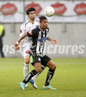 Fussball Bundesliga. RZ Pellets WAC gegen Sturm Graz. Solano,  (WAC),  Ruben Okotie (Sturm Graz). Klagenfurt, am 27.11.2012.
Foto: Kuess

---
pressefotos, pressefotografie, kuess, qs, qspictures, sport, bild, bilder, bilddatenbank