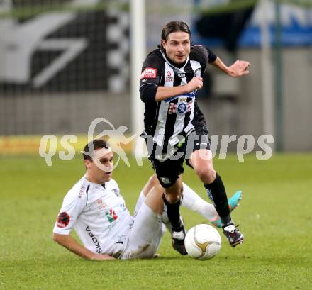 Fussball Bundesliga. RZ Pellets WAC gegen Sturm Graz. Michael Liendl, (WAC), Imre Szabics  (Sturm Graz). Klagenfurt, am 27.11.2012.
Foto: Kuess

---
pressefotos, pressefotografie, kuess, qs, qspictures, sport, bild, bilder, bilddatenbank