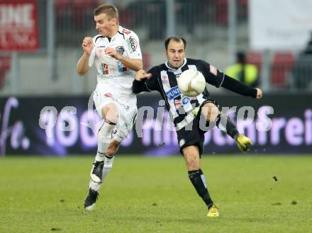 Fussball Bundesliga. RZ Pellets WAC gegen Sturm Graz. Manuel Kerhe, (WAC), Leonhard Kaufmann   (Sturm Graz). Klagenfurt, am 27.11.2012.
Foto: Kuess

---
pressefotos, pressefotografie, kuess, qs, qspictures, sport, bild, bilder, bilddatenbank