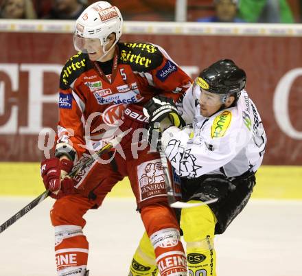 EBEL. Eishockey Bundesliga. EC KAC gegen Dornbirner Eishockey Club.   Paul Schellander,  (KAC),  Juergen Fussenegger (Dornbirn). Klagenfurt, am 30.11.2012.
Foto: Kuess 


---
pressefotos, pressefotografie, kuess, qs, qspictures, sport, bild, bilder, bilddatenbank