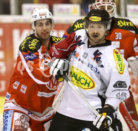 EBEL. Eishockey Bundesliga. EC KAC gegen Dornbirner Eishockey Club.   Martin Schumnig,  (KAC), Andrew Jacob Kozak (Dornbirn). Klagenfurt, am 30.11.2012.
Foto: Kuess 


---
pressefotos, pressefotografie, kuess, qs, qspictures, sport, bild, bilder, bilddatenbank