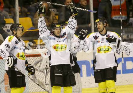 EBEL. Eishockey Bundesliga. EC KAC gegen Dornbirner Eishockey Club.   Torjubel David Slivnik  (Dornbirn). Klagenfurt, am 30.11.2012.
Foto: Kuess 


---
pressefotos, pressefotografie, kuess, qs, qspictures, sport, bild, bilder, bilddatenbank