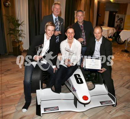 Motorsport. Wahl zum Motorsportler des Jahres. Christopher Hoeher,Hermann Waldy,  Ilka Minor, Hermann Waldy jun., Werner Mueller. Velden, am 30.11.2012.
Foto: Kuess
---
pressefotos, pressefotografie, kuess, qs, qspictures, sport, bild, bilder, bilddatenbank