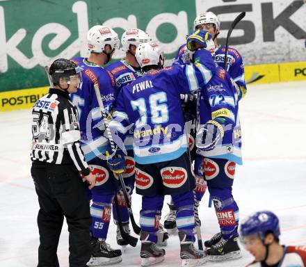 EBEL. Eishockey Bundesliga. EC VSV gegen KHL Medvescak Zagreb. Torjubel  (VSV). Villach, am 2.12.2012.
Foto: Kuess 


---
pressefotos, pressefotografie, kuess, qs, qspictures, sport, bild, bilder, bilddatenbank