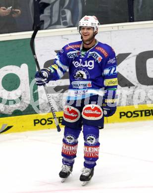 EBEL. Eishockey Bundesliga. EC VSV gegen KHL Medvescak Zagreb. Torjubel john Hughes (VSV). Villach, am 2.12.2012.
Foto: Kuess 


---
pressefotos, pressefotografie, kuess, qs, qspictures, sport, bild, bilder, bilddatenbank