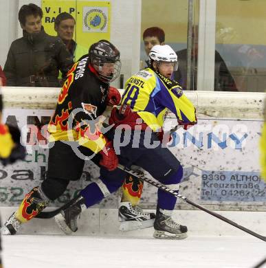 Eishockey. CHL. 1.EHC Althofen gegen EC-SV Spittal. Kevin Kuenstl (Althofen), Mario Wappis (Spittal). Althofen, 1.12.2012.
Foto: Kuess
---
pressefotos, pressefotografie, kuess, qs, qspictures, sport, bild, bilder, bilddatenbank