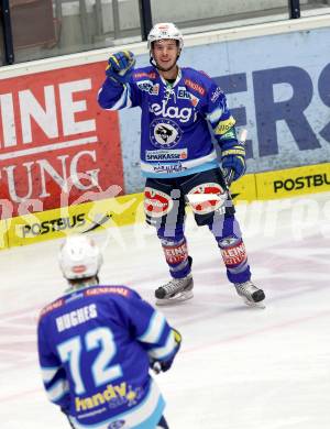 EBEL. Eishockey Bundesliga. EC VSV gegen KHL Medvescak Zagreb. Torjubel Marco Pewal, (VSV). Villach, am 2.12.2012.
Foto: Kuess 


---
pressefotos, pressefotografie, kuess, qs, qspictures, sport, bild, bilder, bilddatenbank