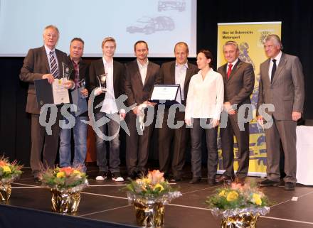 Motorsport. Wahl zum Motorsportler des Jahres. Hermann Waldy, Hermann Waldy jun., Christopher Hoeher, Armin Steiner, Werner Mueller, Ilka Minor, Hannes Anton. Velden, am 30.11.2012.
Foto: Kuess
---
pressefotos, pressefotografie, kuess, qs, qspictures, sport, bild, bilder, bilddatenbank