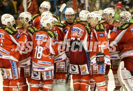 EBEL. Eishockey Bundesliga. EC KAC gegen UPC Vienna Capitals. Jubel KAC. Klagenfurt, am 2.12.2012.
Foto: Kuess 


---
pressefotos, pressefotografie, kuess, qs, qspictures, sport, bild, bilder, bilddatenbank