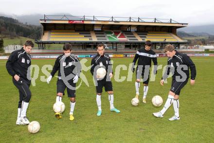 Fussball Bundesliga. RZ Pellets WAC. Neue Tribuene Lavanttalarena. Ruben Rivera, Sandro Zakany, Michael Liendl, Mihret Topcagic, Christian Thonhofer. Wolfsberg, am 30.11.2012.
Foto: Kuess
---
pressefotos, pressefotografie, kuess, qs, qspictures, sport, bild, bilder, bilddatenbank