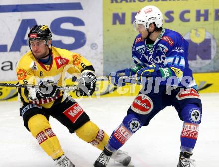 EBEL. Eishockey Bundesliga. EC VSV gegen UPC Vienna Capitals. Derek Ryan,  (VSV), Rafael Rotter (Vienna). Villach, am 7.12.2012.
Foto: Kuess 


---
pressefotos, pressefotografie, kuess, qs, qspictures, sport, bild, bilder, bilddatenbank