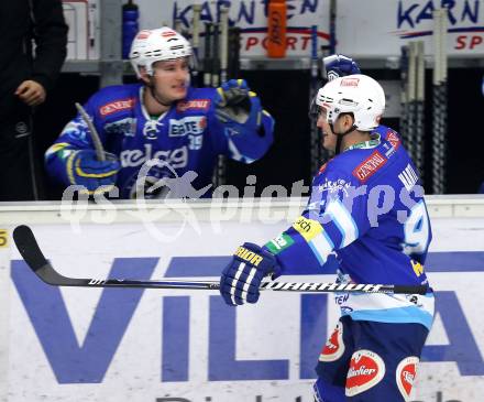 EBEL. Eishockey Bundesliga. EC VSV gegen UPC Vienna Capitals. Torjubel Nikolaus Hartl (VSV). Villach, am 7.12.2012.
Foto: Kuess 


---
pressefotos, pressefotografie, kuess, qs, qspictures, sport, bild, bilder, bilddatenbank