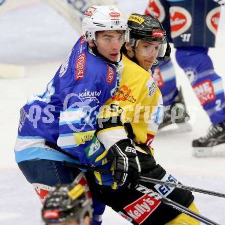 EBEL. Eishockey Bundesliga. EC VSV gegen UPC Vienna Capitals. Marius Goehringer, (VSV), Stefan Nador (Vienna). Villach, am 7.12.2012.
Foto: Kuess 


---
pressefotos, pressefotografie, kuess, qs, qspictures, sport, bild, bilder, bilddatenbank