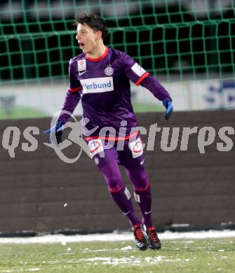 Fussball. Bundesliga. RZ Pellets WAC gegen FK Austria Wien.  Torjubel Philipp Hosiner (Wien). Wolfsberg, 8.12.2012.
Foto: Kuess

---
pressefotos, pressefotografie, kuess, qs, qspictures, sport, bild, bilder, bilddatenbank